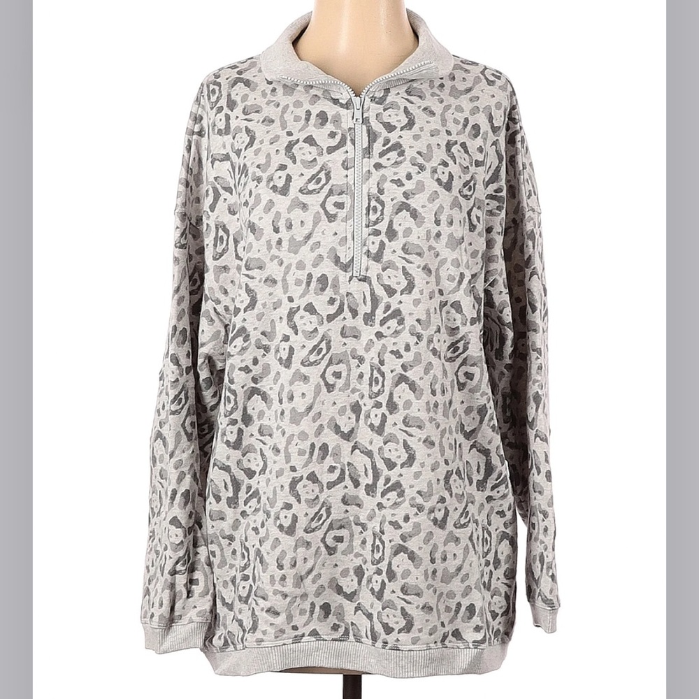 Aerie Leopard Print Quart Zip